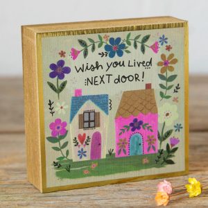 Wish You Lived Next Door Wooden Sign - Rustic Farmhouse Decor for Long-Distance Friends