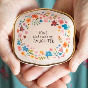 Vintage Keepsake Jewelry Dish for Daughter - Antiqued Trinket Bowl, Sentimental Gift