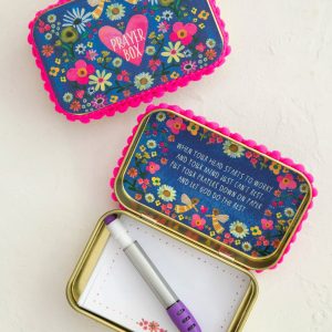 Denim Prayer Tin: Portable Keepsake for Daily Devotion & Gratitude