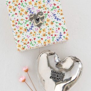 Shimmering Silver Thankful & Grateful Keepsake Bowl – A Heartwarming Daily Reminder of Gratitude
