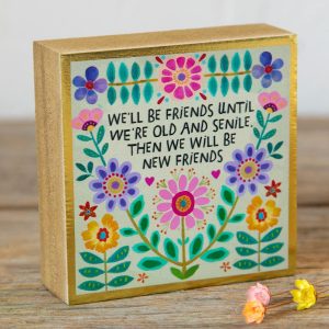 Rustic Mini Wooden Block Sign 'Bestie' - Friendship Shelf Decor for Best Friends