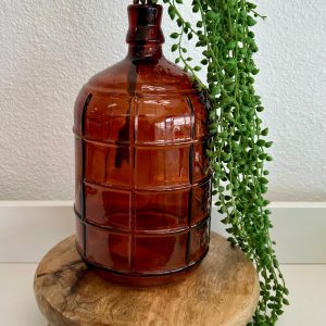 Vintage Amber Textured Glass Vase | Elegant Home Decor Bottle