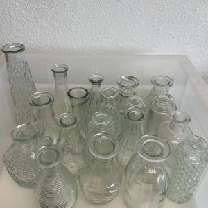 Antique Glass Bud Vases - Embossed Vintage Flower Vases, 3-8.5 Inch Mystery Surprise Set