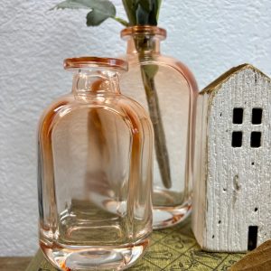 Blush Gradient Glass Bud Vase – Vintage Elegance for Modern Home Decor