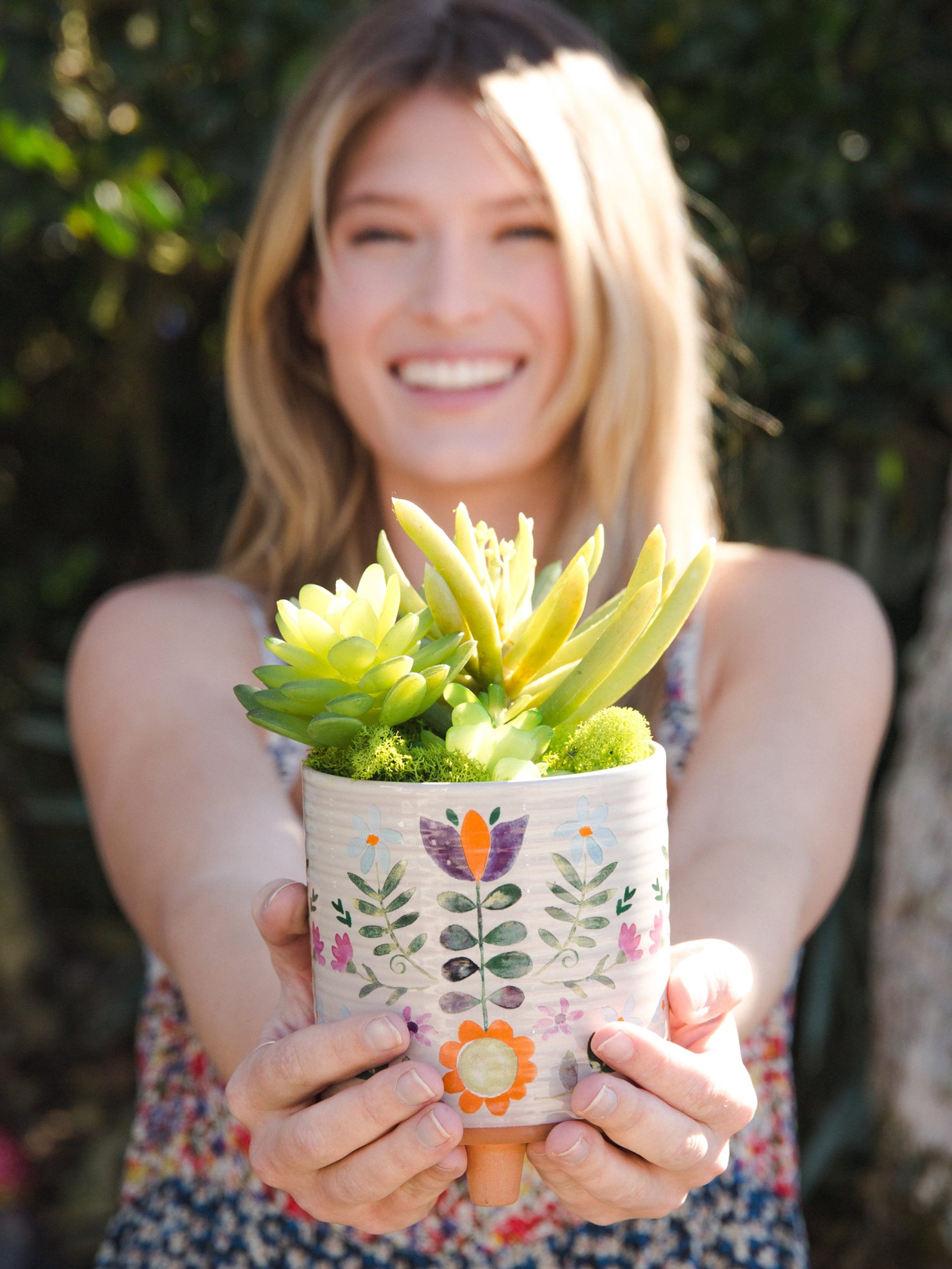 Artisan Planter - Folk Flower - Image 2